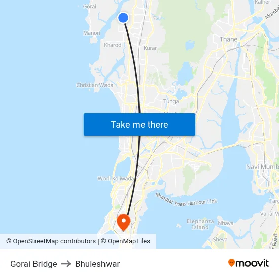 Gorai Bridge to Bhuleshwar map