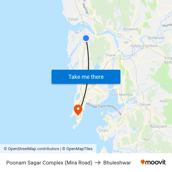 Poonam Sagar Complex (Mira Road) to Bhuleshwar map