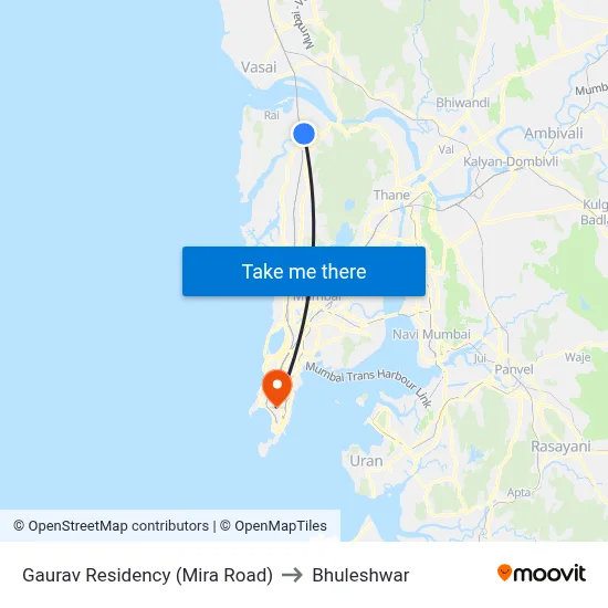 Gaurav Residency (Mira Road) to Bhuleshwar map