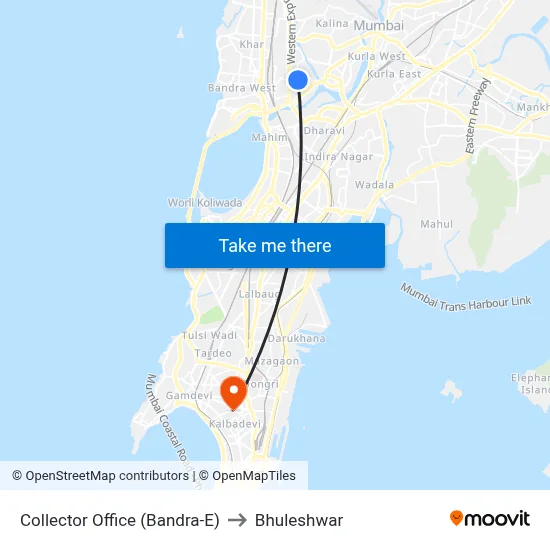 Collector Office (Bandra-E) to Bhuleshwar map