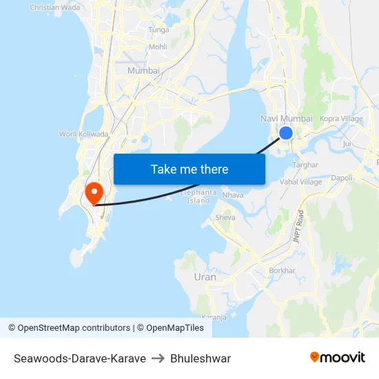 Seawoods-Darave-Karave to Bhuleshwar map