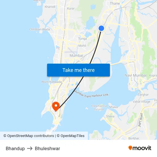 Bhandup to Bhuleshwar map
