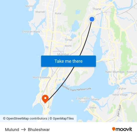 Mulund to Bhuleshwar map