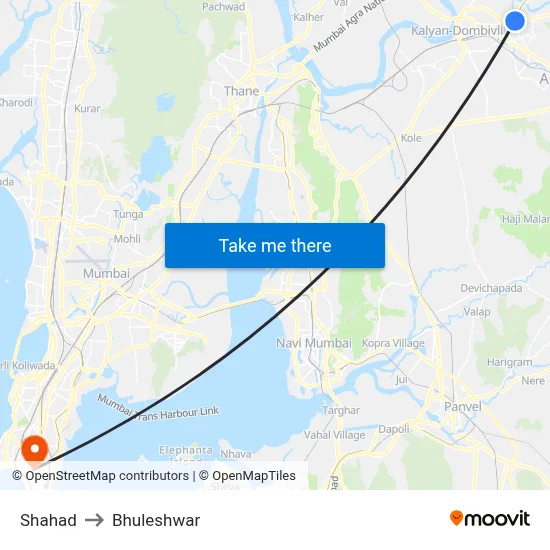 Shahad to Bhuleshwar map