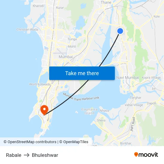 Rabale to Bhuleshwar map