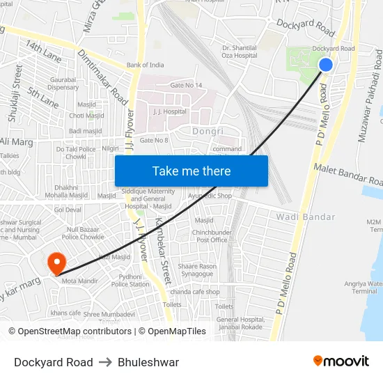 Dockyard Road to Bhuleshwar map