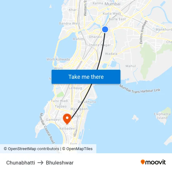 Chunabhatti to Bhuleshwar map