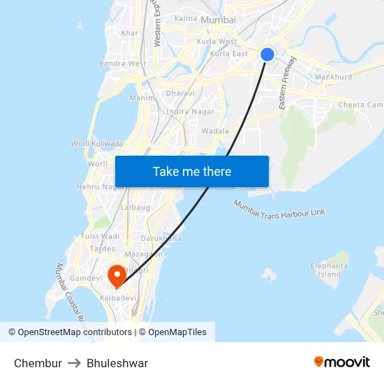 Chembur to Bhuleshwar map