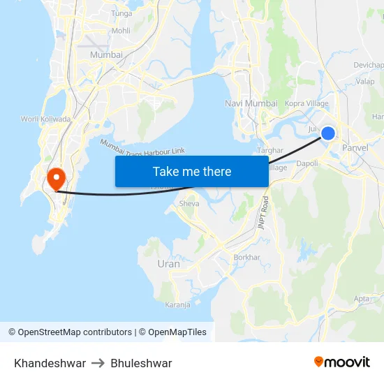 Khandeshwar to Bhuleshwar map