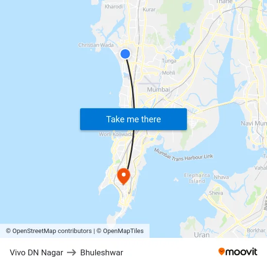 Vivo DN Nagar to Bhuleshwar map