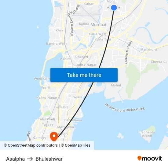 Asalpha to Bhuleshwar map