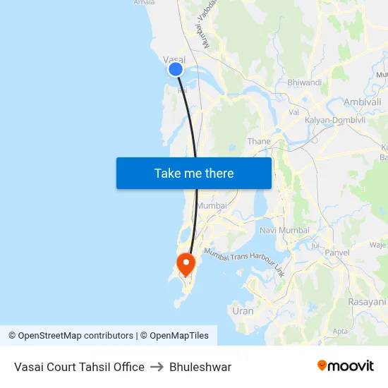 Vasai Court Tahsil Office to Bhuleshwar map