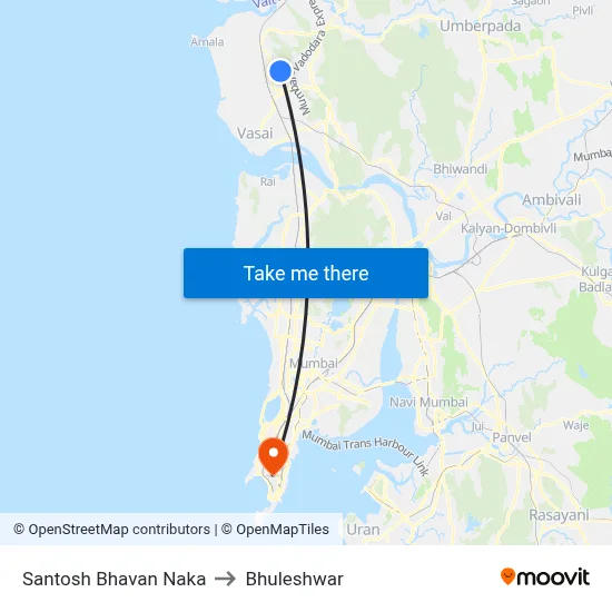 Santosh Bhavan Naka to Bhuleshwar map