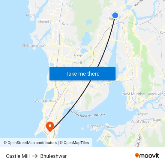 Castle Mill to Bhuleshwar map
