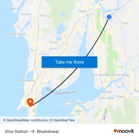 Diva Station to Bhuleshwar map