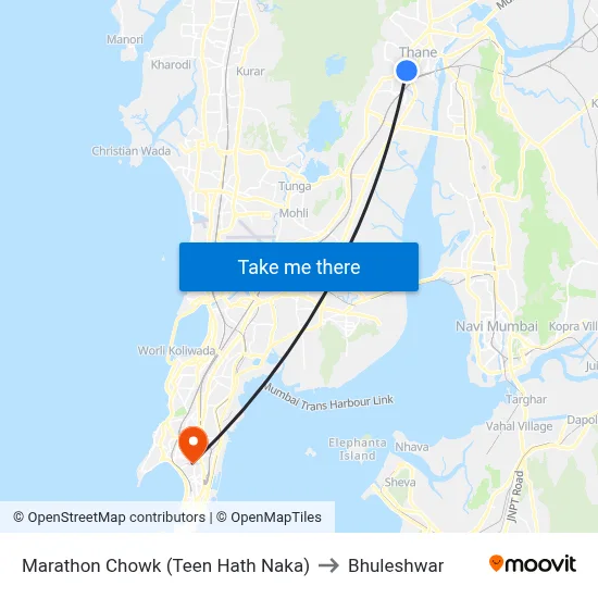 Marathon Chowk (Teen Hath Naka) to Bhuleshwar map