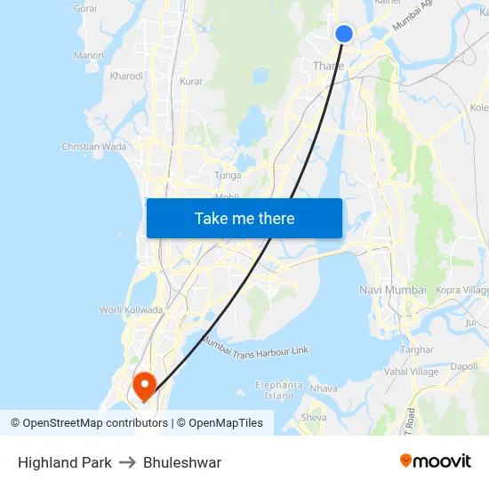Highland Park to Bhuleshwar map