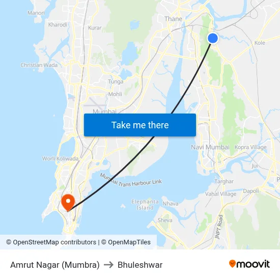 Amrut Nagar (Mumbra) to Bhuleshwar map