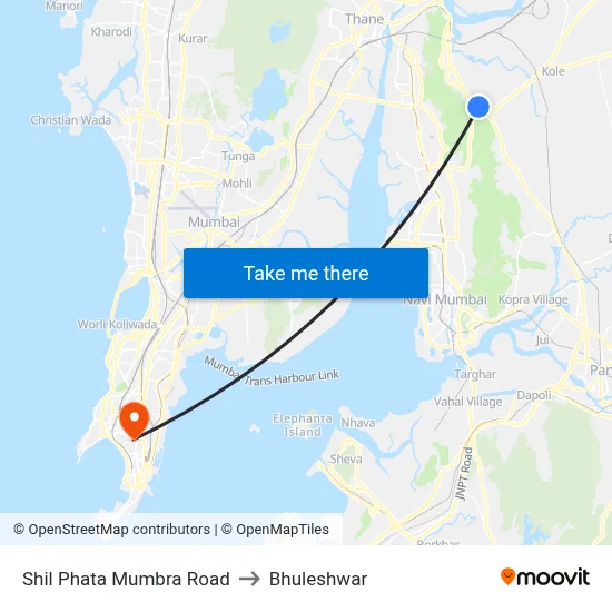 Shil Phata Mumbra Road to Bhuleshwar map