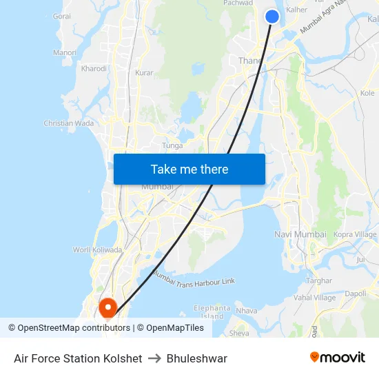 Air Force Station Kolshet to Bhuleshwar map