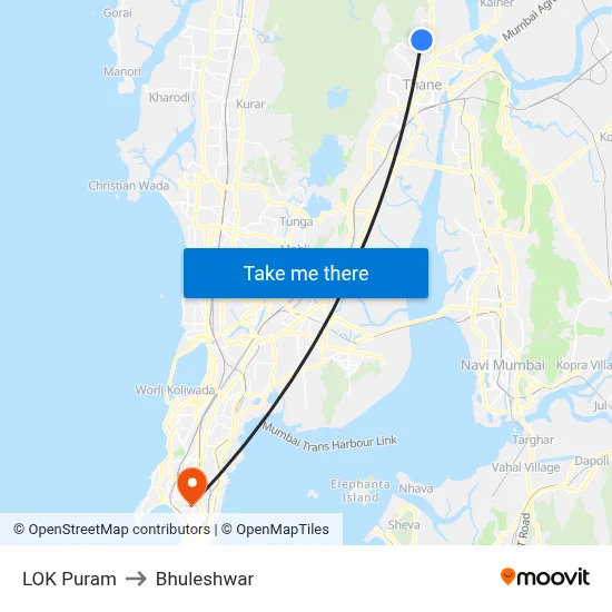 LOK Puram to Bhuleshwar map
