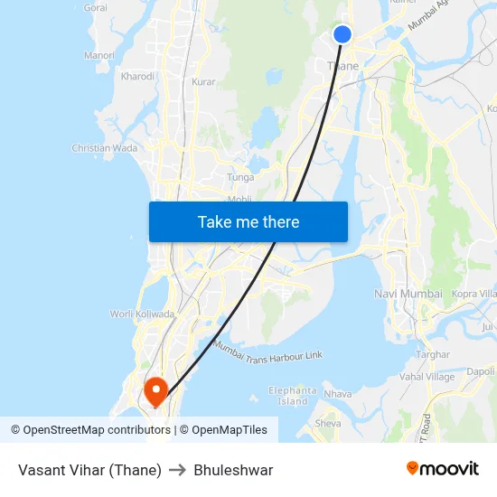 Vasant Vihar (Thane) to Bhuleshwar map