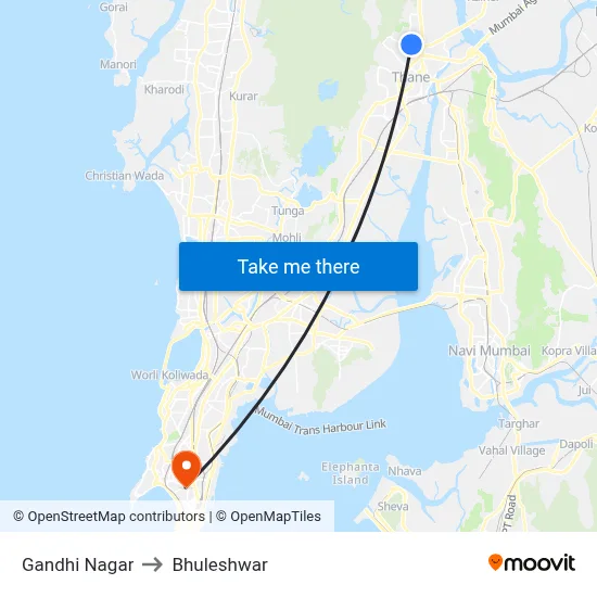 Gandhi Nagar to Bhuleshwar map
