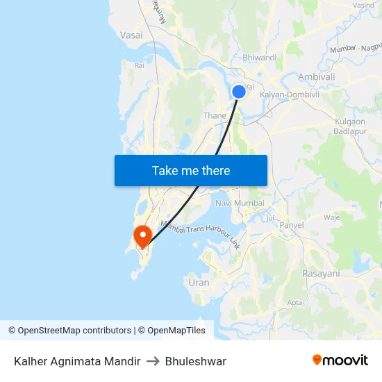 Kalher Agnimata Mandir to Bhuleshwar map