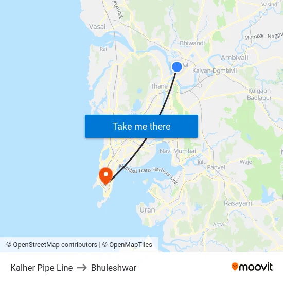 Kalher Pipe Line to Bhuleshwar map