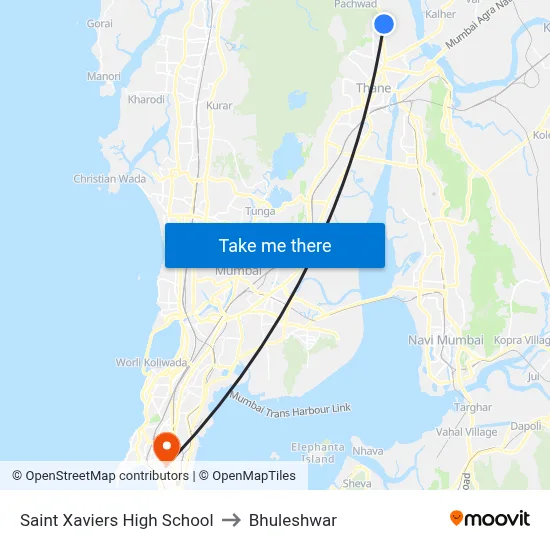 Saint Xaviers High School to Bhuleshwar map