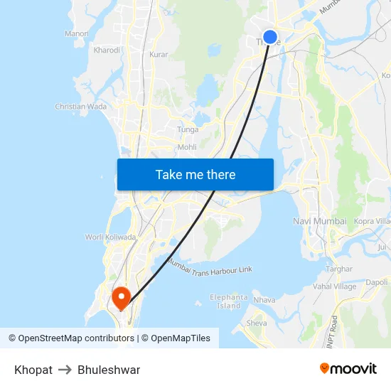 Khopat to Bhuleshwar map