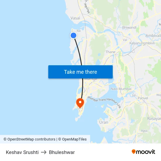 Keshav Srushti to Bhuleshwar map