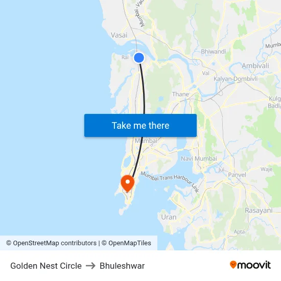 Golden Nest Circle to Bhuleshwar map