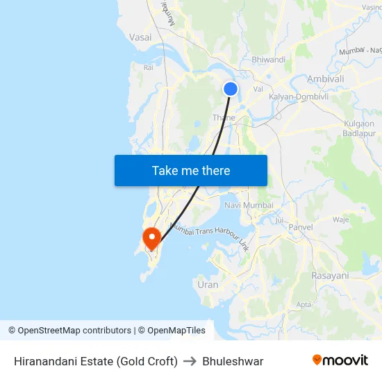 Hiranandani Estate (Gold Croft) to Bhuleshwar map