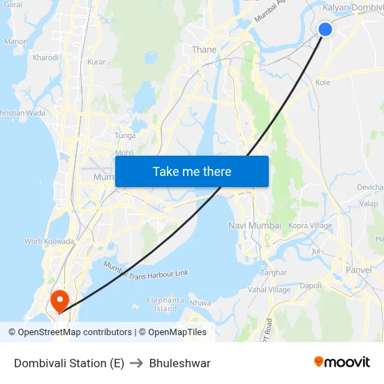 Dombivali Station (E) to Bhuleshwar map