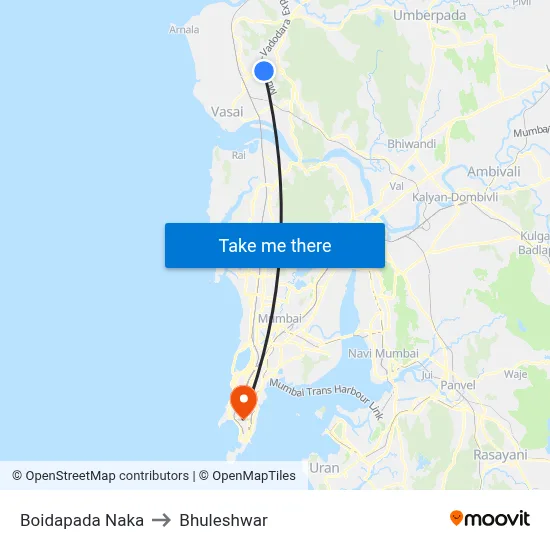 Boidapada Naka to Bhuleshwar map