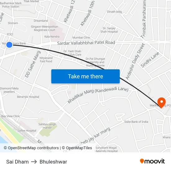 Sai Dham to Bhuleshwar map