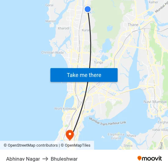 Abhinav Nagar to Bhuleshwar map