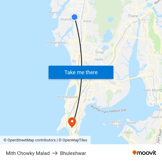 Mith Chowky Malad to Bhuleshwar map