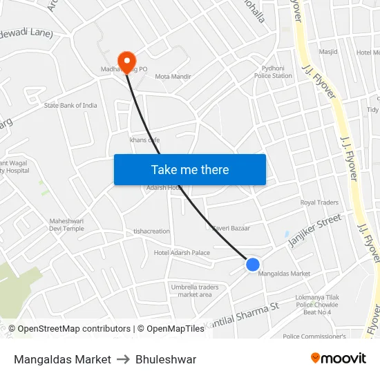 Mangaldas Market to Bhuleshwar map