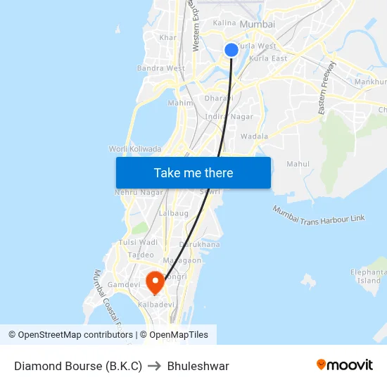 Diamond Bourse (B.K.C) to Bhuleshwar map