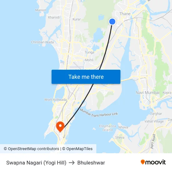 Swapna Nagari (Yogi Hill) to Bhuleshwar map