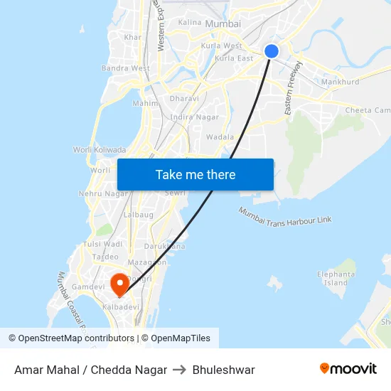 Amar Mahal / Chedda Nagar to Bhuleshwar map