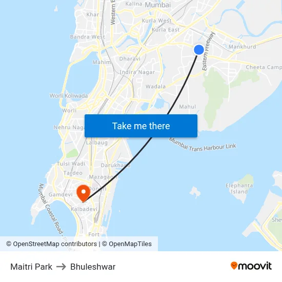 Maitri Park to Bhuleshwar map