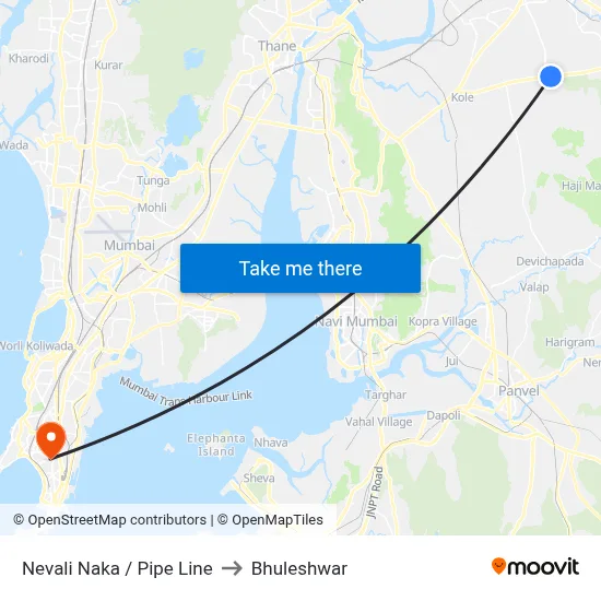 Nevali Naka / Pipe Line to Bhuleshwar map