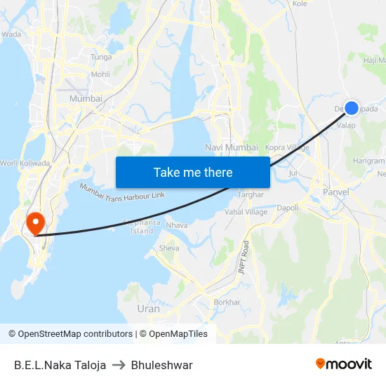 B.E.L.Naka Taloja to Bhuleshwar map