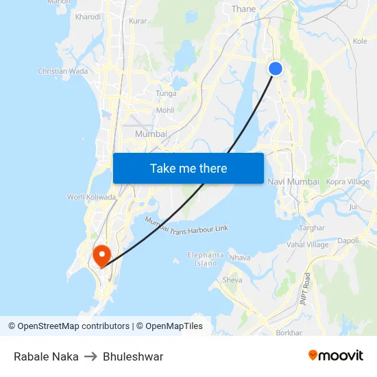 Rabale Naka to Bhuleshwar map