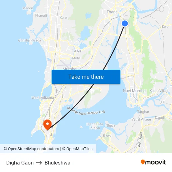 Digha Gaon to Bhuleshwar map