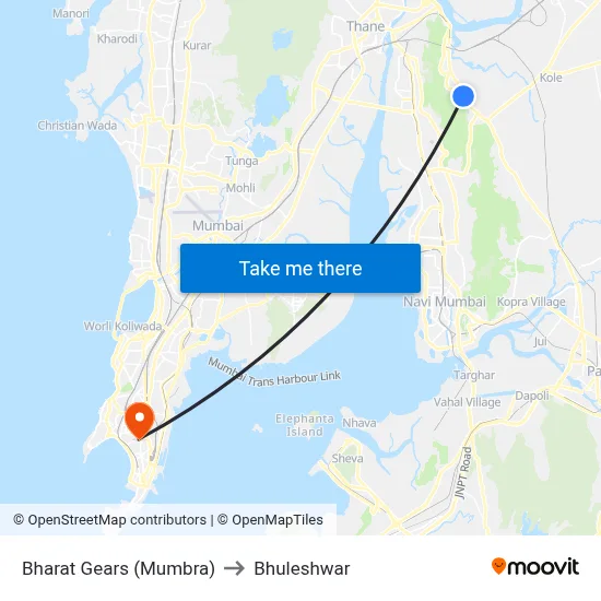 Bharat Gears (Mumbra) to Bhuleshwar map