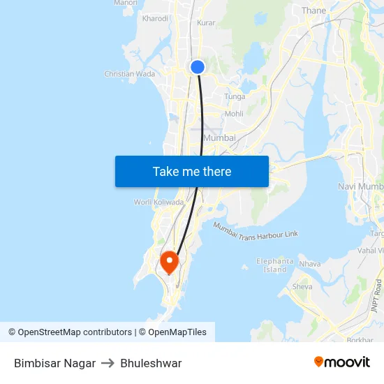 Bimbisar Nagar to Bhuleshwar map